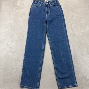 PacSun Jeans Women's 26 High Waisted Baggy Straight Leg Blue Medium Wash Denim